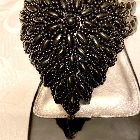 Adrianna Papell Black Leather Sandals - Picture 2 of 8